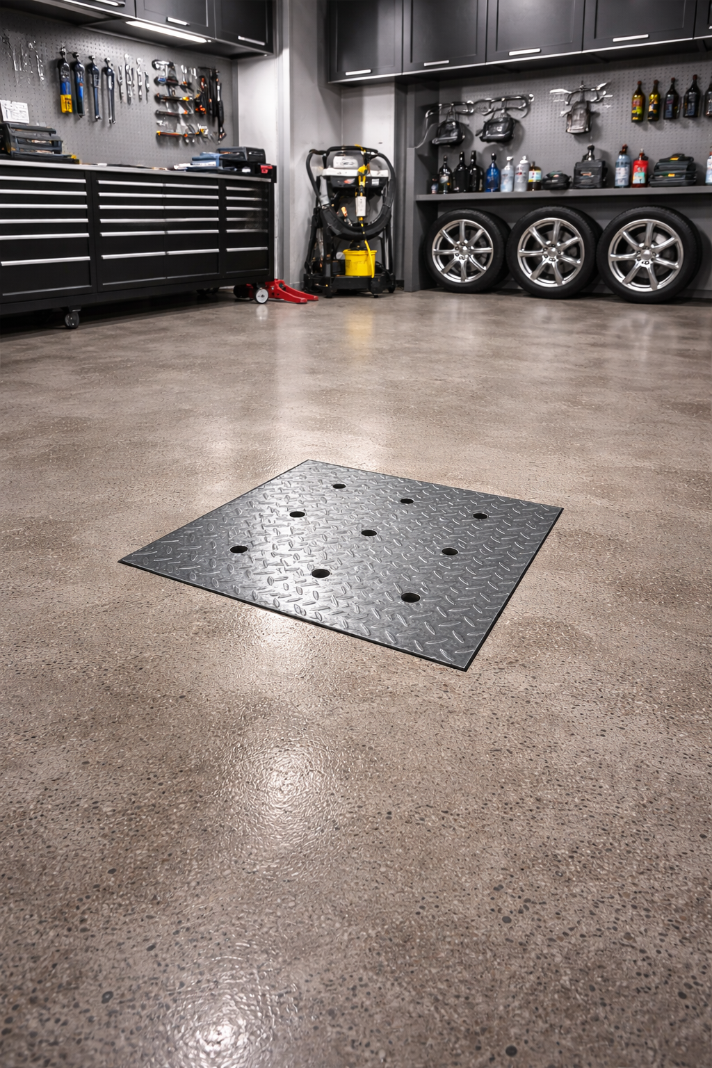 Couvercle de Drain de Garage en Acier